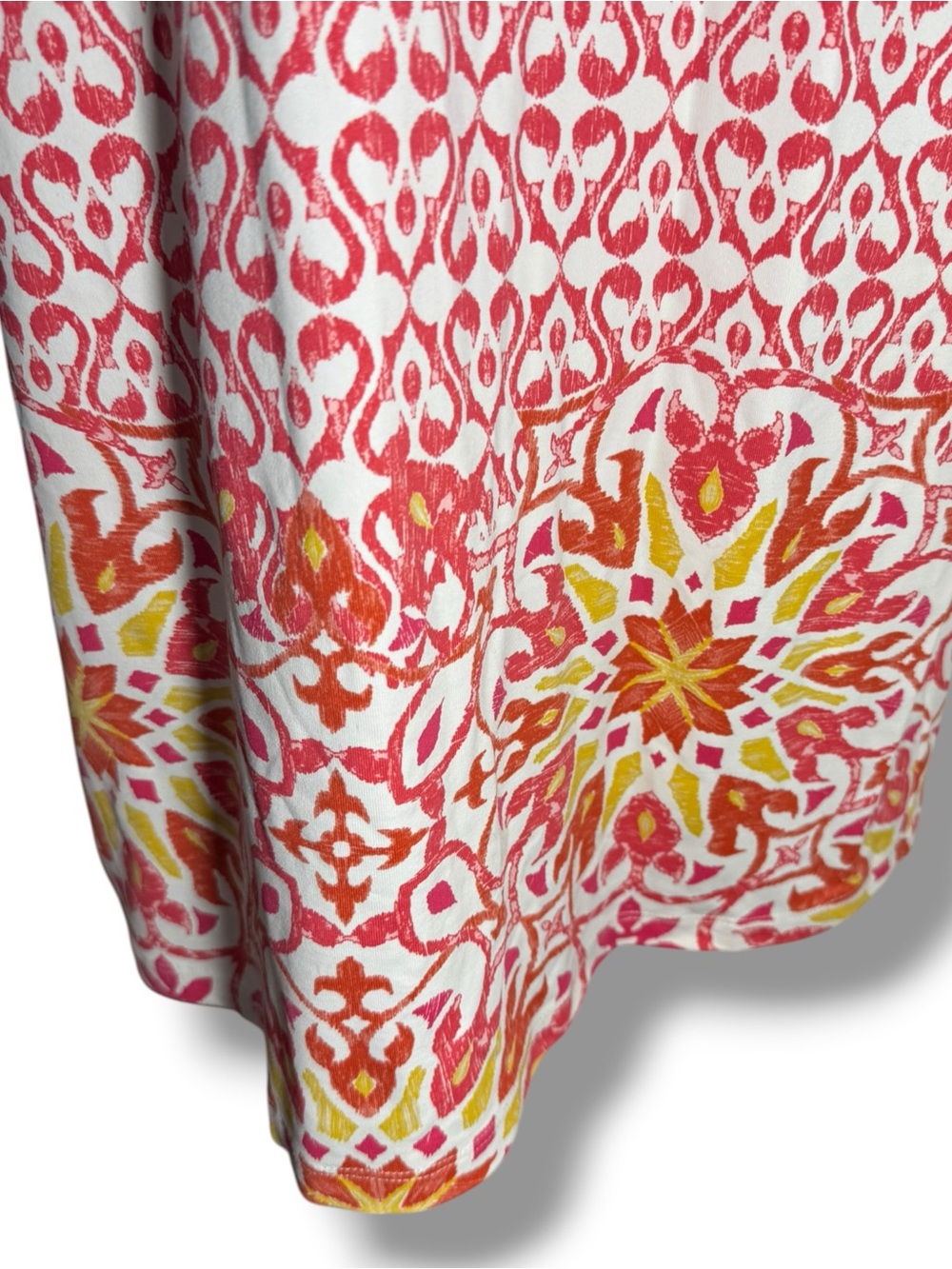 J. McLaughlin Women’s Sleeveless Printed V-Neck Dress Red White Size Large - Picture 3 of 6